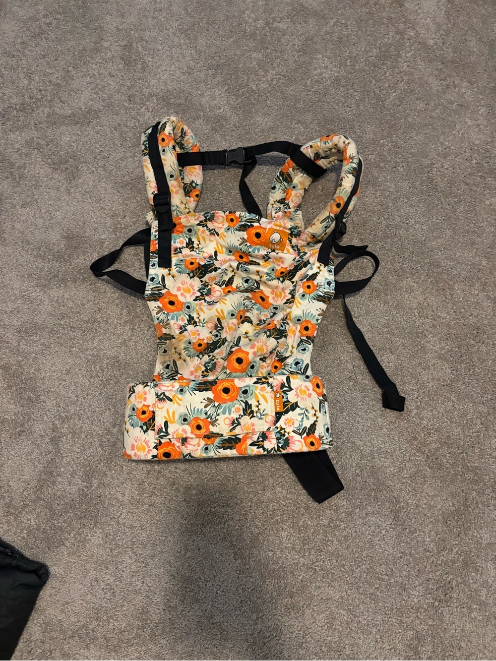 Tula Floral Orange and Cream Baby